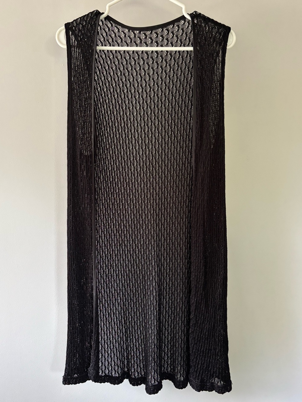 Woven Black Swim Cover-Up Vest